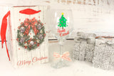 Christmas Personalised Gift Glass, Custom vinyl Text on Glassware, Bespoke Drinking Glass