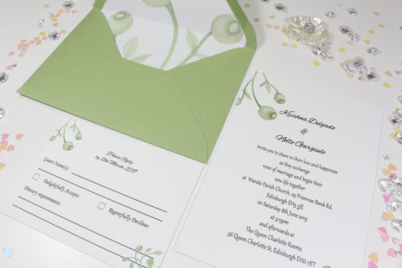 A6 Printed wedding invitation
