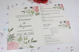 Blush Pink Floral Printed wedding invitation - Edinburgh Wedding Stationery