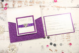 Luxury Glitter Diamante Clutch Wedding Invitation