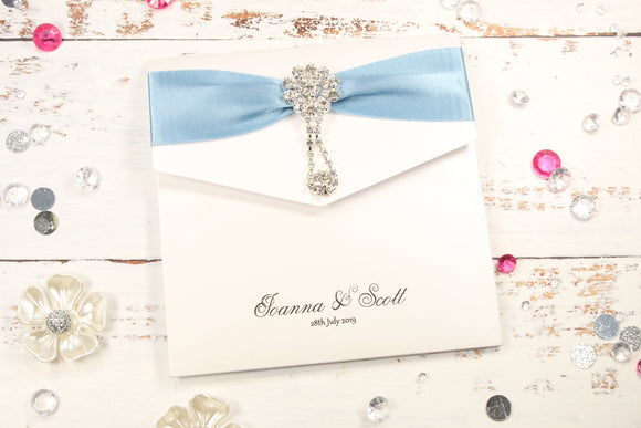 Luxury Glitter Diamante Drop Wedding Invitation