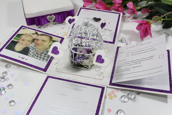 Birdcage Exploding Box Wedding Invitation