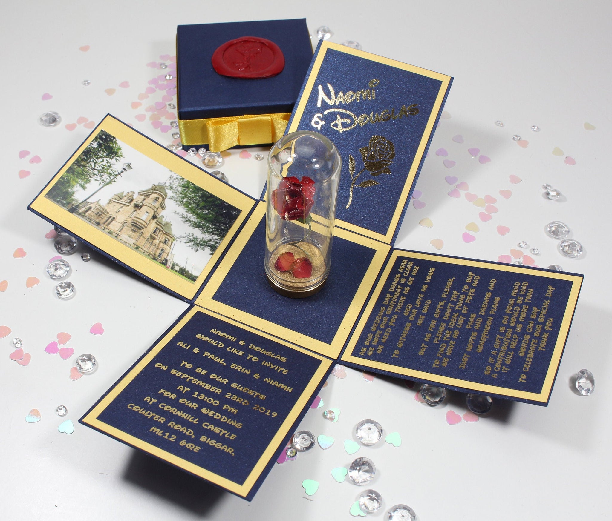 Beauty and the shop beast wedding invitations