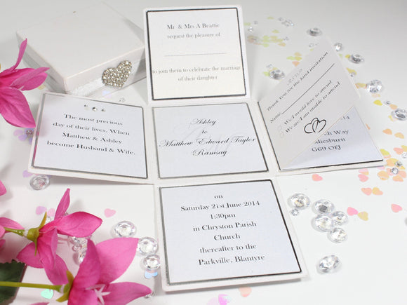 Luxury Elegant Diamante wedding invitation box