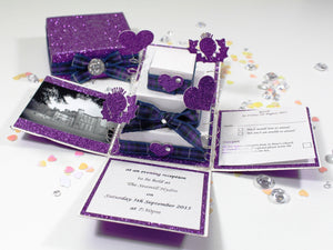 Thistle Scottish Exploding Box Invitation