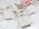 Luxury Glitter Square Cake Exploding Box Invitation