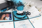 Masquerade Round Cake Exploding Box Wedding Invitation