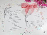 Silk Ribbon Floral Line Art Wedding Invitation